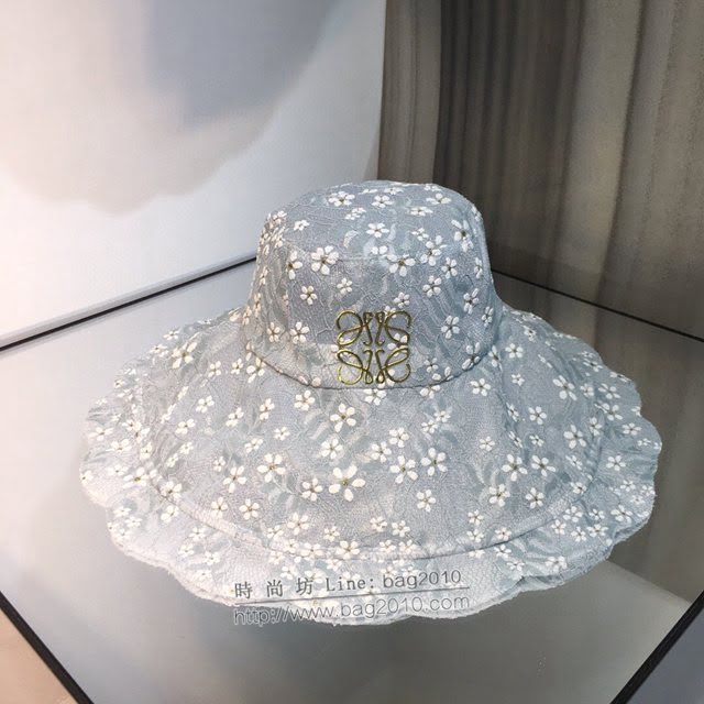 LOEWE新品女士帽子 羅意威小花帶繩蕾絲遮陽帽漁夫帽  mm1514